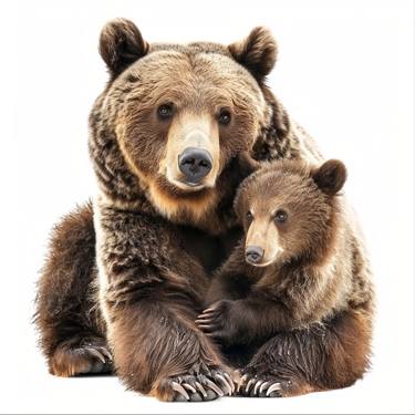Mother Bear with Cute Baby Bear Photography thumb