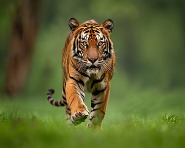 Tiger Walking on Grass | Tiger Photography thumb