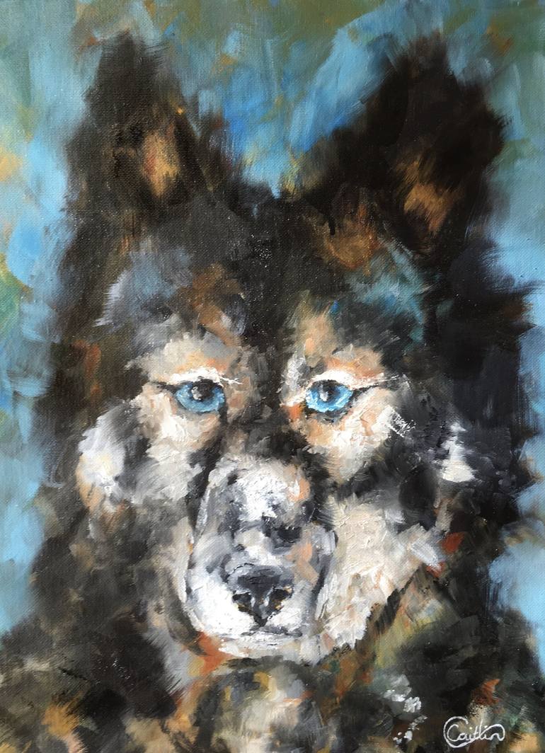 Wayne The Wolf Painting by Caitlin Hanmore | Saatchi Art