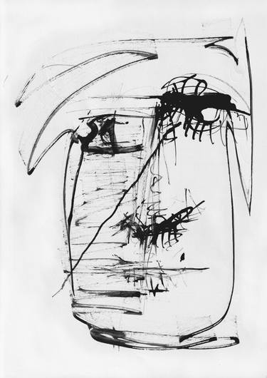Original Black & White Men Drawing by Lyonel Thouvenot