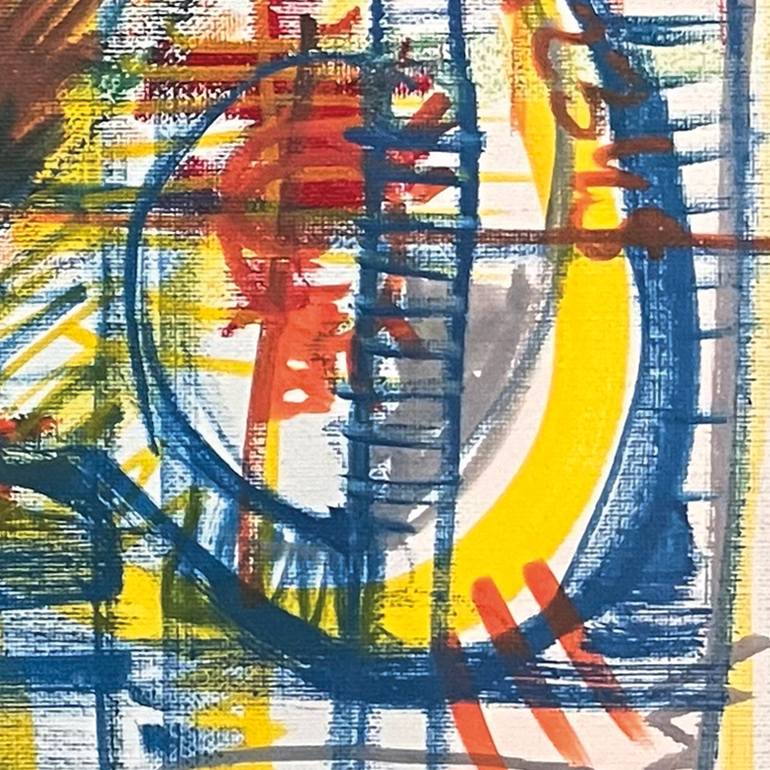 Original Abstract Men Painting by Lyonel Thouvenot