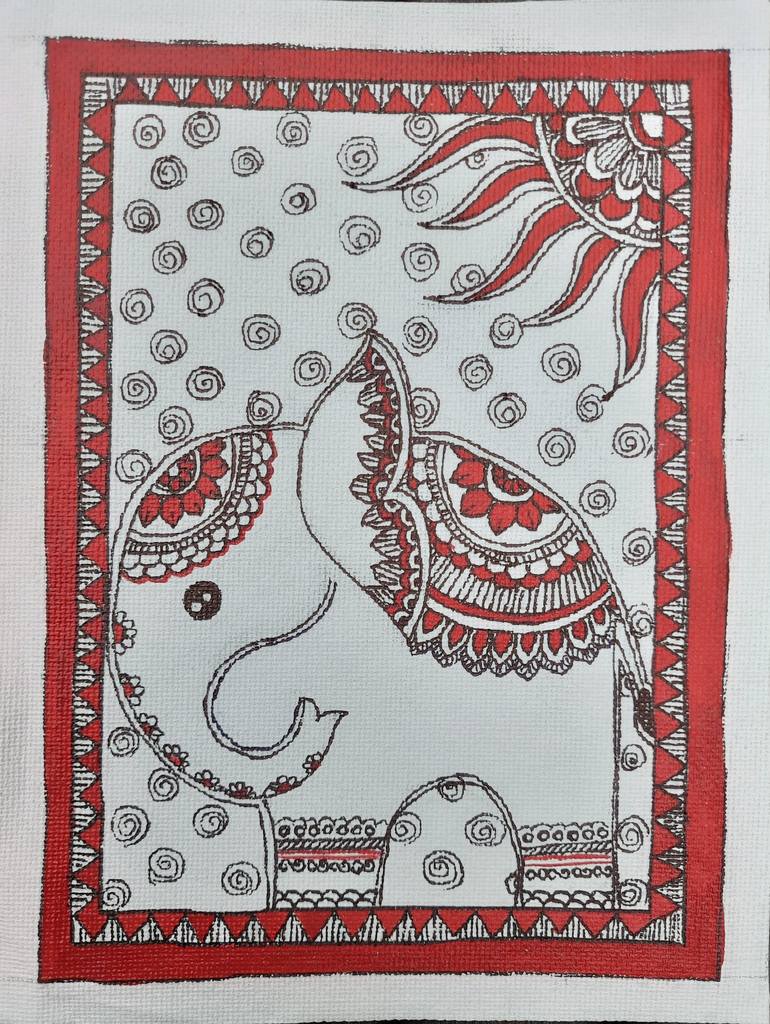 Original Folk Animal Painting by Charul Gandotra