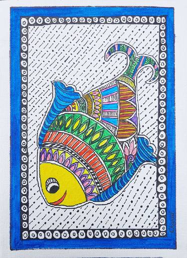 Print of Folk Fish Paintings by Charul Gandotra