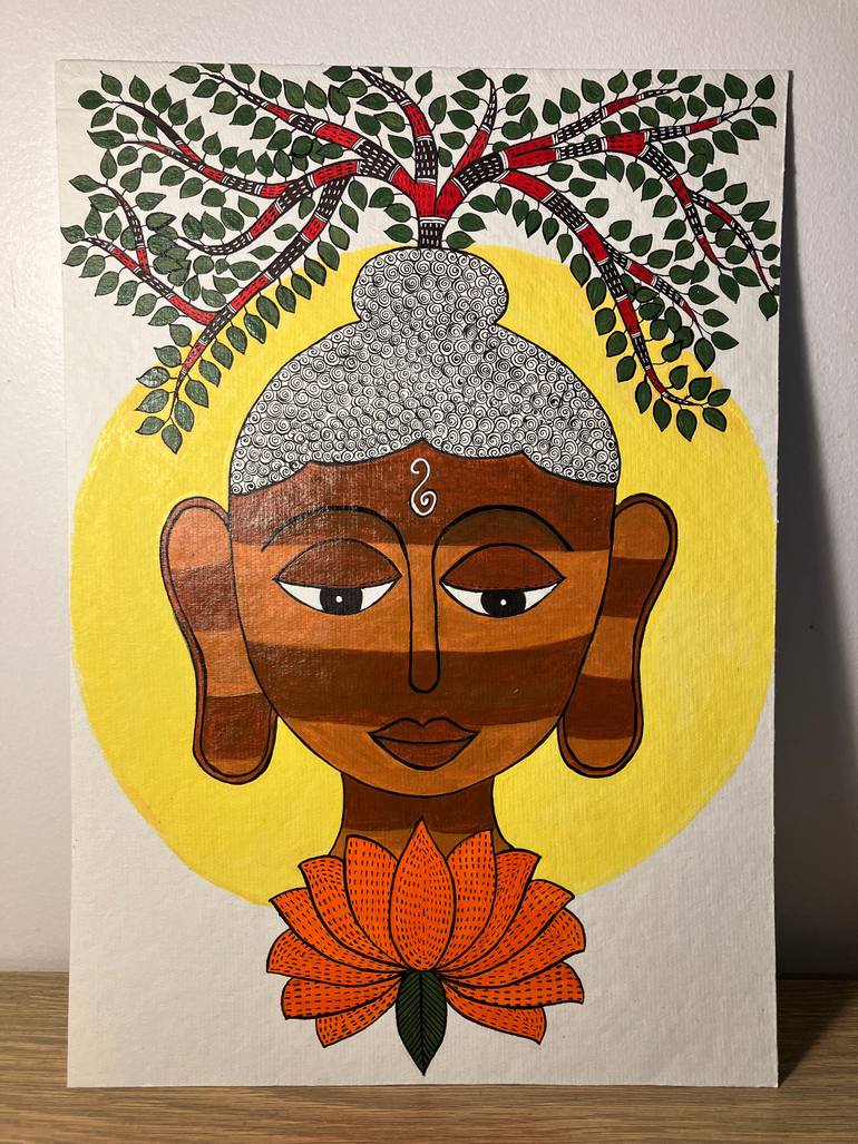 Original Folk Religion Painting by Charul Gandotra