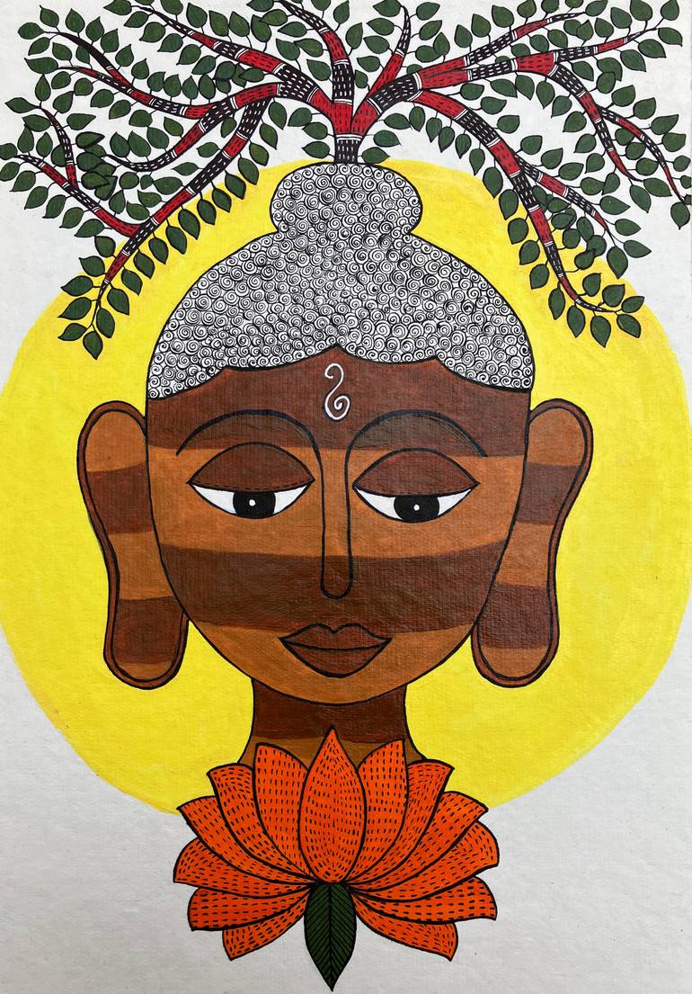 Original Folk Religion Painting by Charul Gandotra