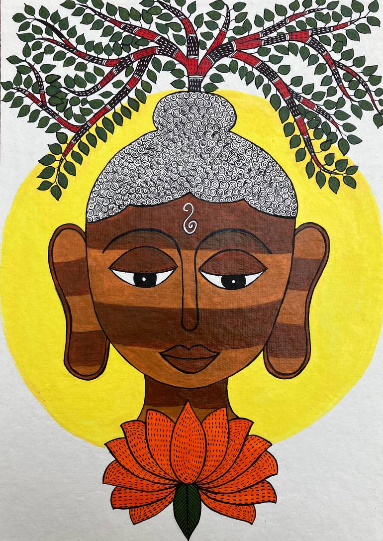 Original Folk Religion Painting by Charul Gandotra