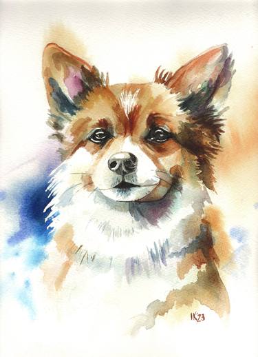Print of Dogs Paintings by Irina Kurganskaya