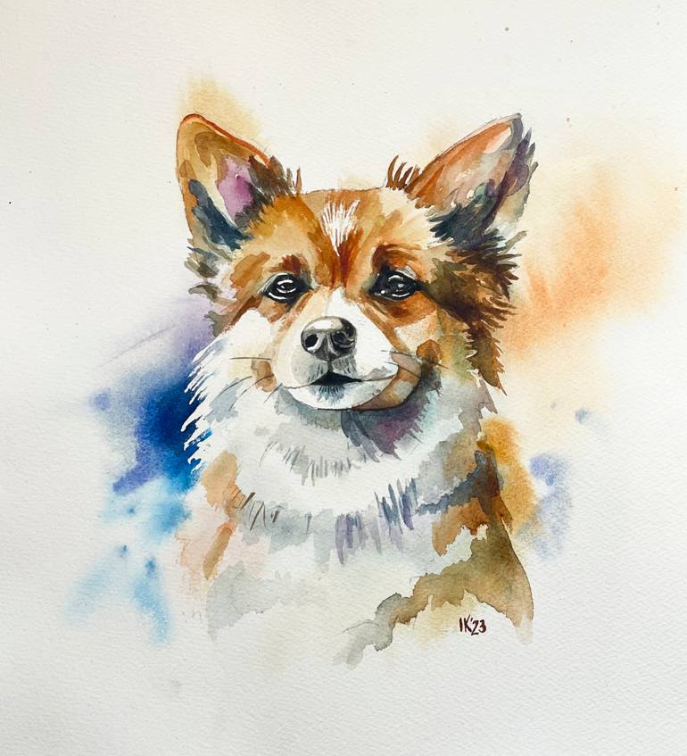 Original Abstract Dogs Painting by Irina Kurganskaya