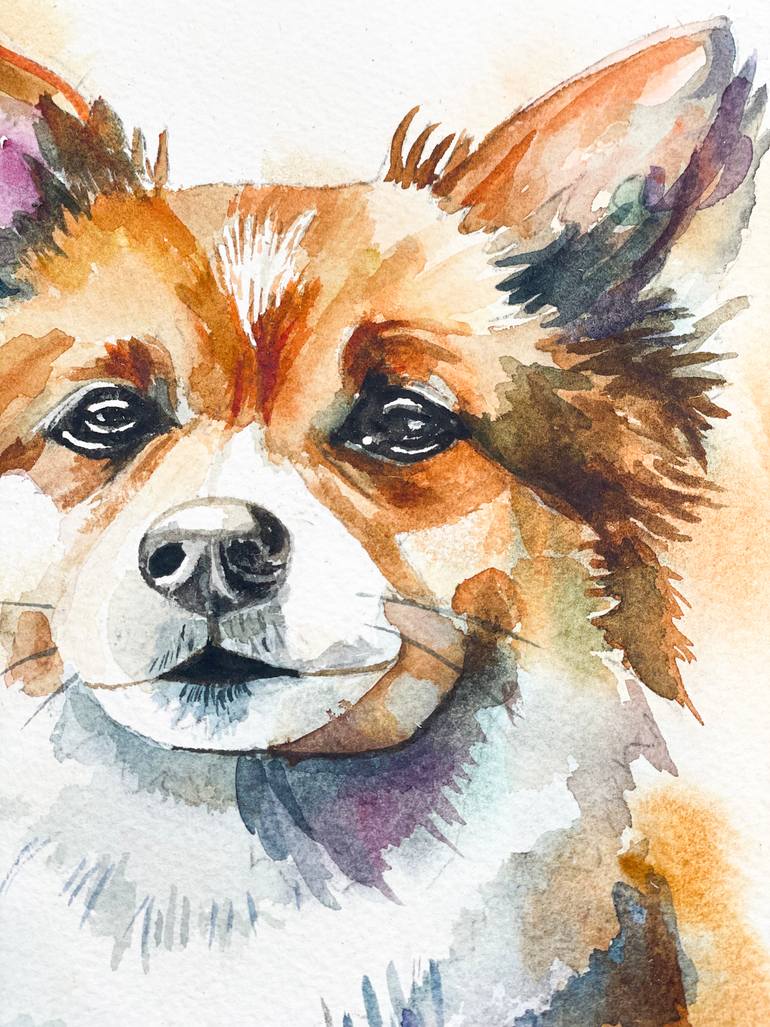 Original Abstract Dogs Painting by Irina Kurganskaya