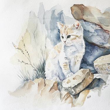 Print of Cats Paintings by Irina Kurganskaya