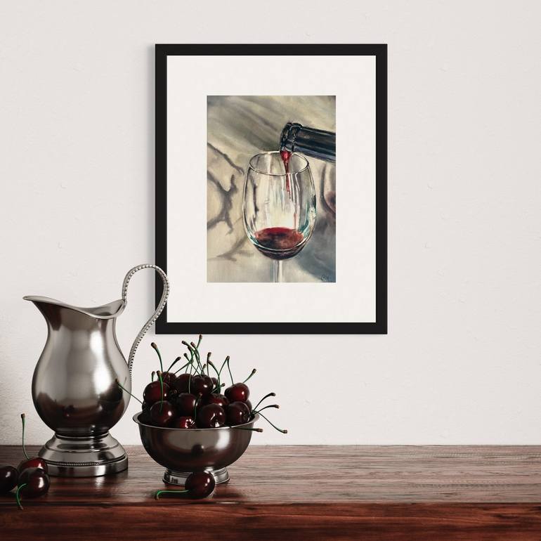 Original Abstract Expressionism Food & Drink Painting by Irina Kurganskaya