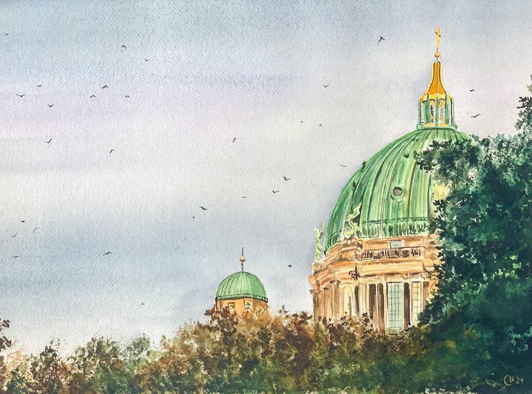 Dome Of Berlin Cathedral Painting By Irina Kurganskaya Saatchi Art