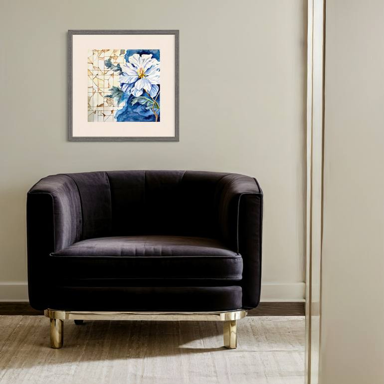 Original Art Deco Floral Painting by Irina Kurganskaya
