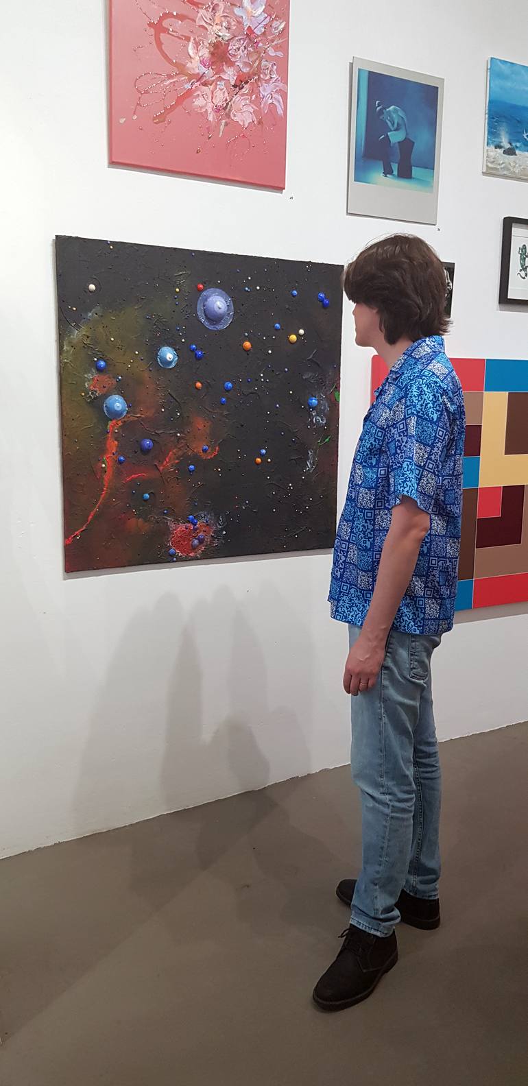 Original Contemporary Outer Space Mixed Media by Lúcia Vidales