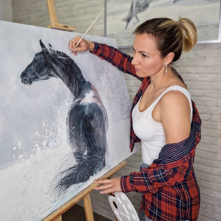 Original Horse Painting by Katerina Ponomareva