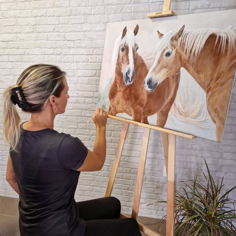 Original Realism Horse Painting by Katerina Ponomareva