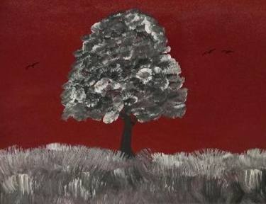 Gray Tree with Red Sky thumb