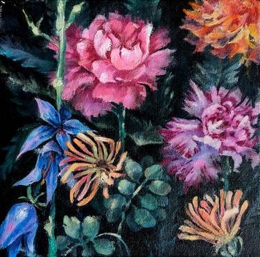Original Floral Painting by Iuliia Rumiantseva