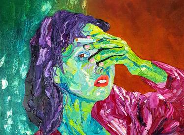 Original Abstract Expressionism Portrait Paintings by Tess Jetnikoff