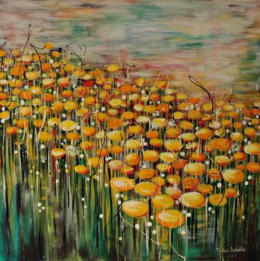 Original Abstract Floral Paintings by Todor Izabella