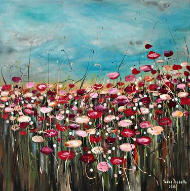 Original Abstract Floral Paintings by Todor Izabella