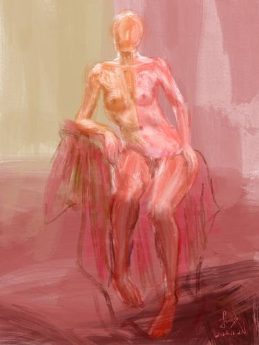 Print of Nude Digital by Limin Wang