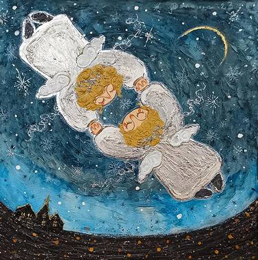 Original Art Nouveau Children Mixed Media by Oksana Mylanich