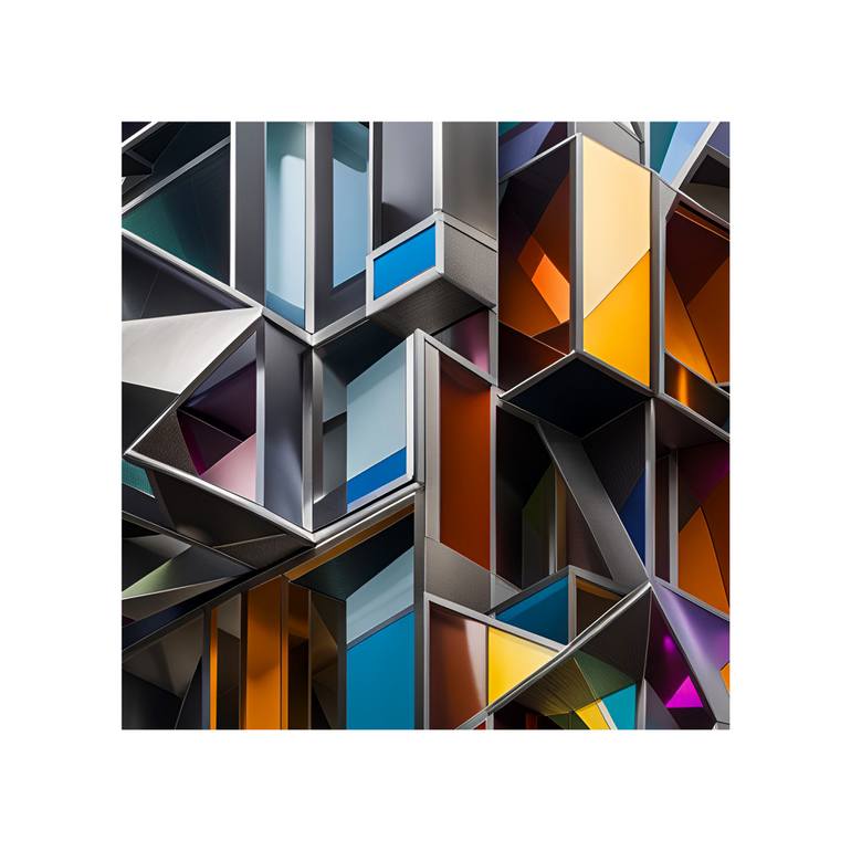 Original Abstract Architecture Painting by Francisco José Fuente