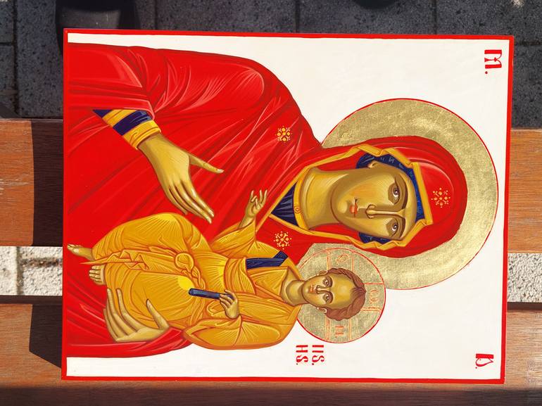 Original Portraiture Religion Painting by Jenny Ciobanu