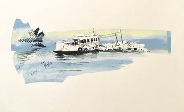 Original Fine Art Boat Printmaking by Rosie Turner