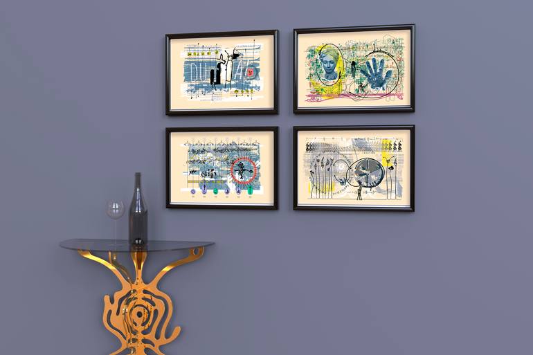 Original Abstract Geometric Printmaking by Carsten Ost