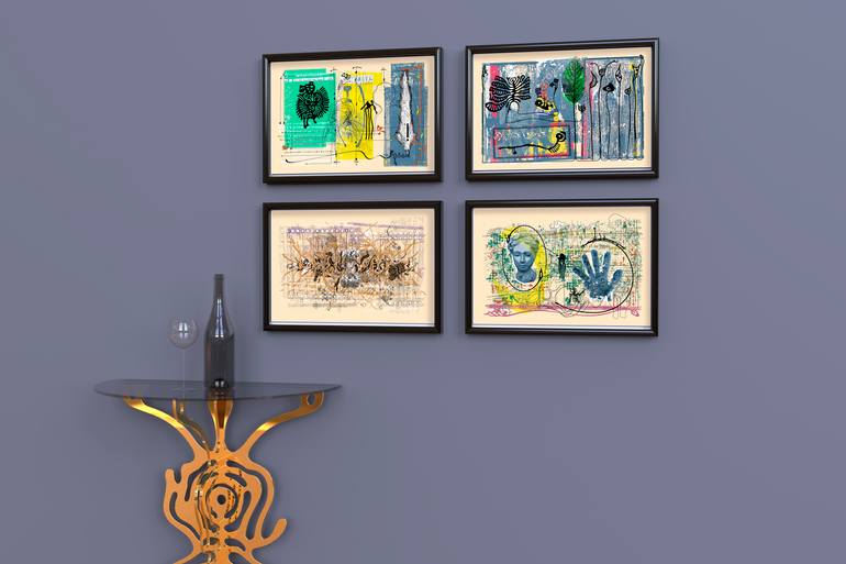 Original Abstract Geometric Printmaking by Carsten Ost