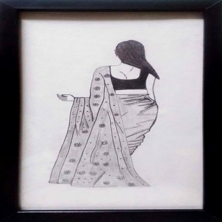 Saree pencil drawing  Pencil drawings easy, Pencil sketch images, Pencil  drawing images