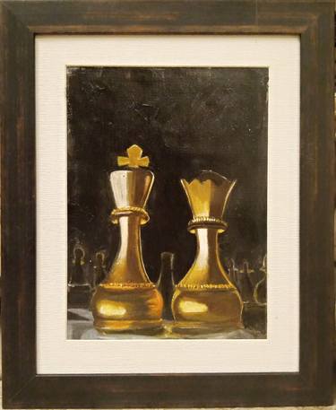 Chess match Painting by Maria Galan