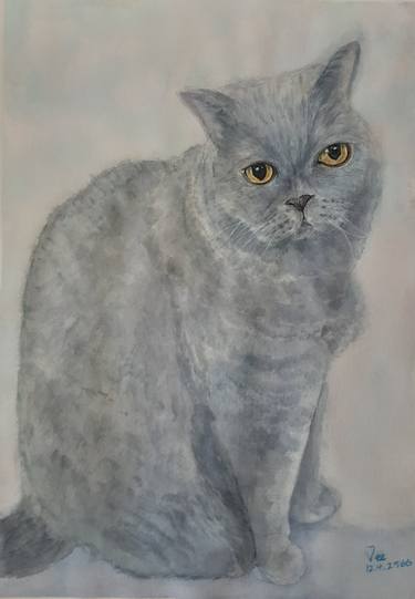 Original Figurative Cats Painting by Veeki W