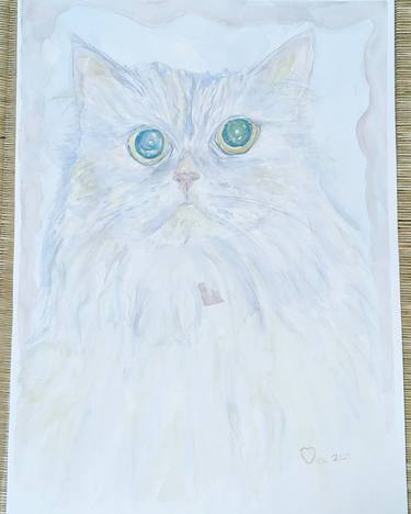 Original Expressionism Cats Painting by Veeki W
