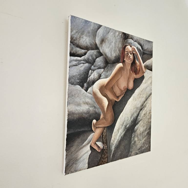 Original Figurative Nude Painting by Nick Bonovas