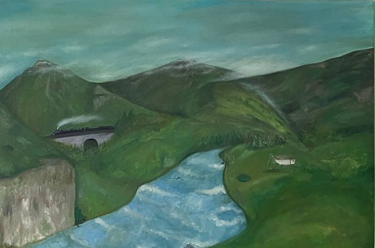 Original Landscape Painting by Umamah A | Realism Art on Canvas | Whispers of the valley