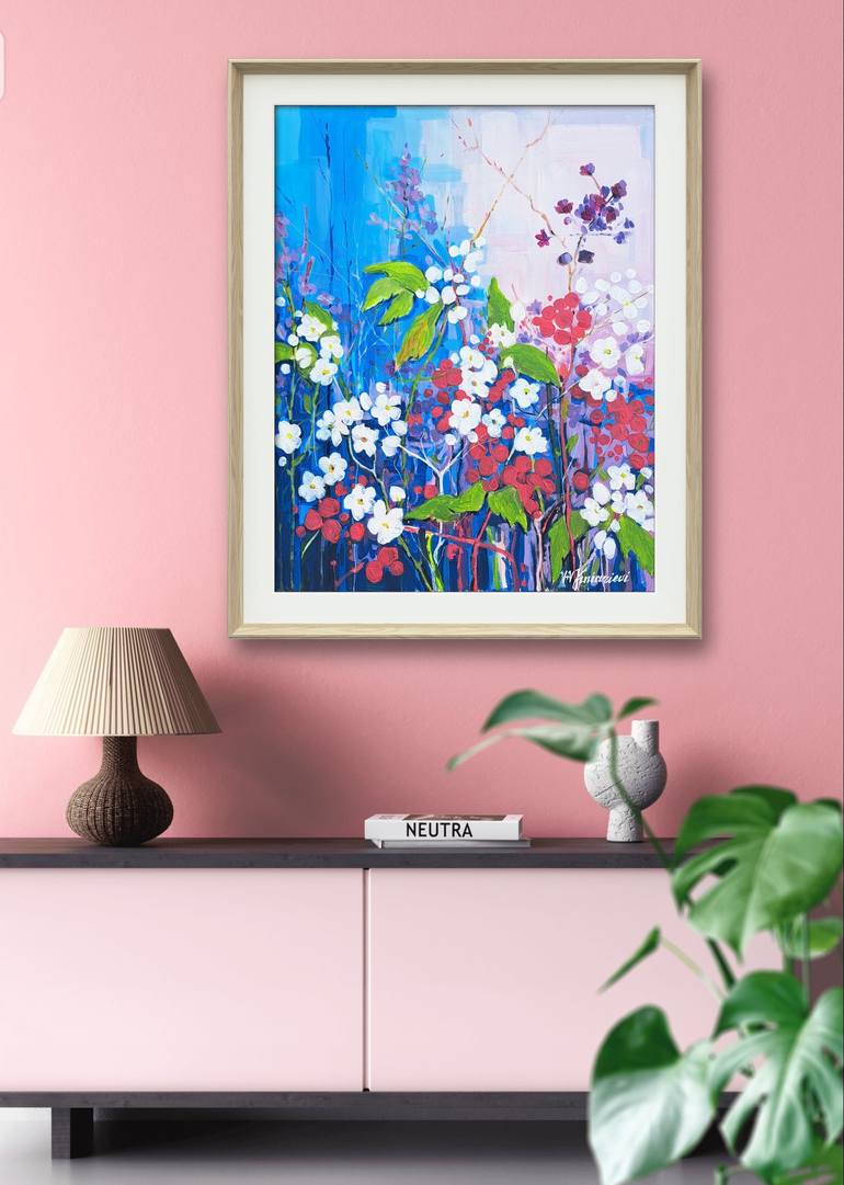 Original Expressionism Floral Painting by Valentyna Kniazieva