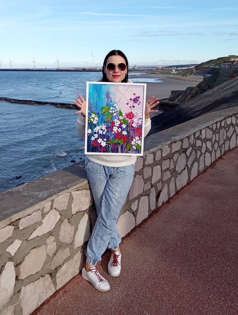 Original Expressionism Floral Painting by Valentyna Kniazieva