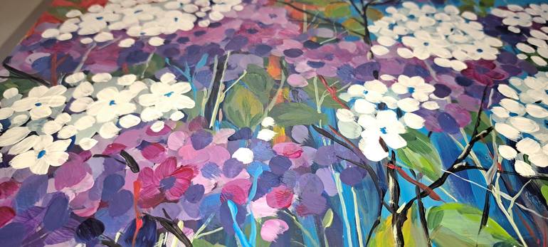 Original Abstract Floral Painting by Valentyna Kniazieva