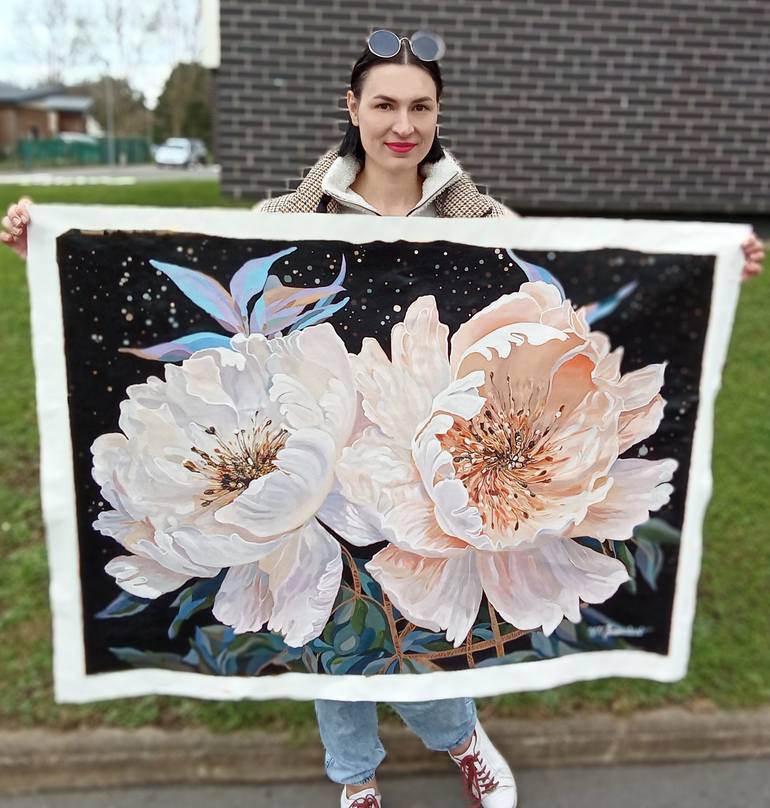 Original Floral Painting by Valentyna Kniazieva