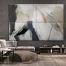 Contemporary oversized artwork in neutral tones
