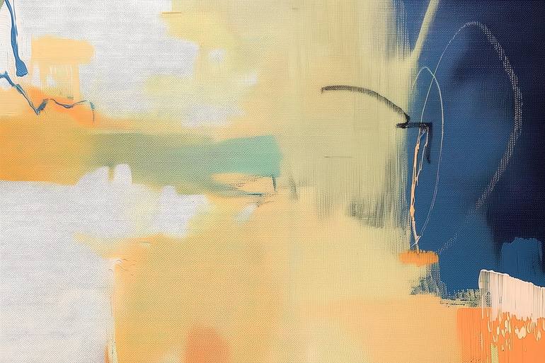 Yellow beat #6, soft yellow abstraction Original Painting by valentyna kniazieva