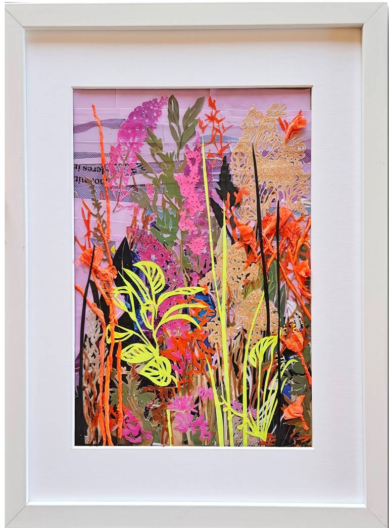 Original Abstract Floral Collage by Valentyna Kniazieva
