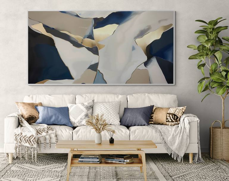 Original Art Deco Abstract Painting by Valentyna Kniazieva