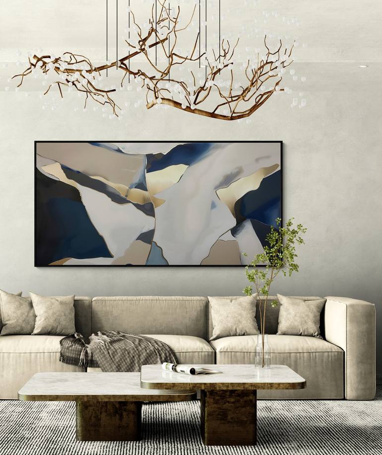 Original Art Deco Abstract Painting by Valentyna Kniazieva