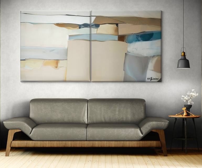 Original Black & White Abstract Painting by Valentyna Kniazieva