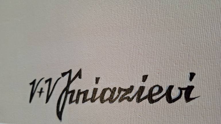 Original Black & White Abstract Painting by Valentyna Kniazieva