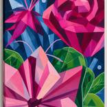 Crystal garden #1 , extra large oversized pink painting by Valentyna Kniazieva